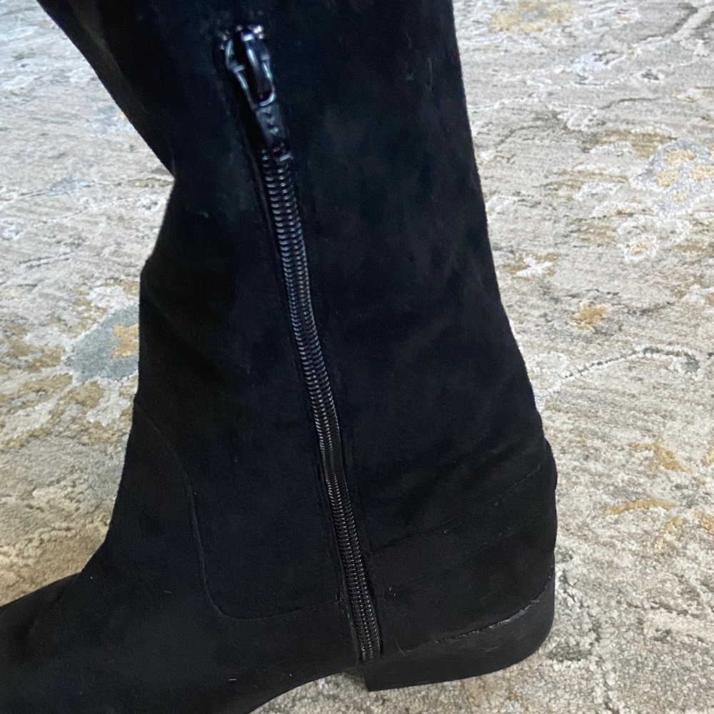 American Rag Black Suede Over the Knee Boots - Picture 4 of 6
